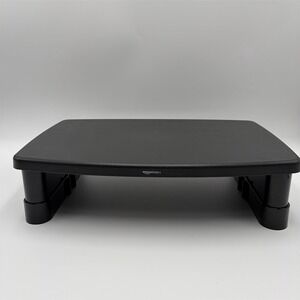 Amazon Basics Adjustable Monitor Stand Riser Platform Black Ergonomic